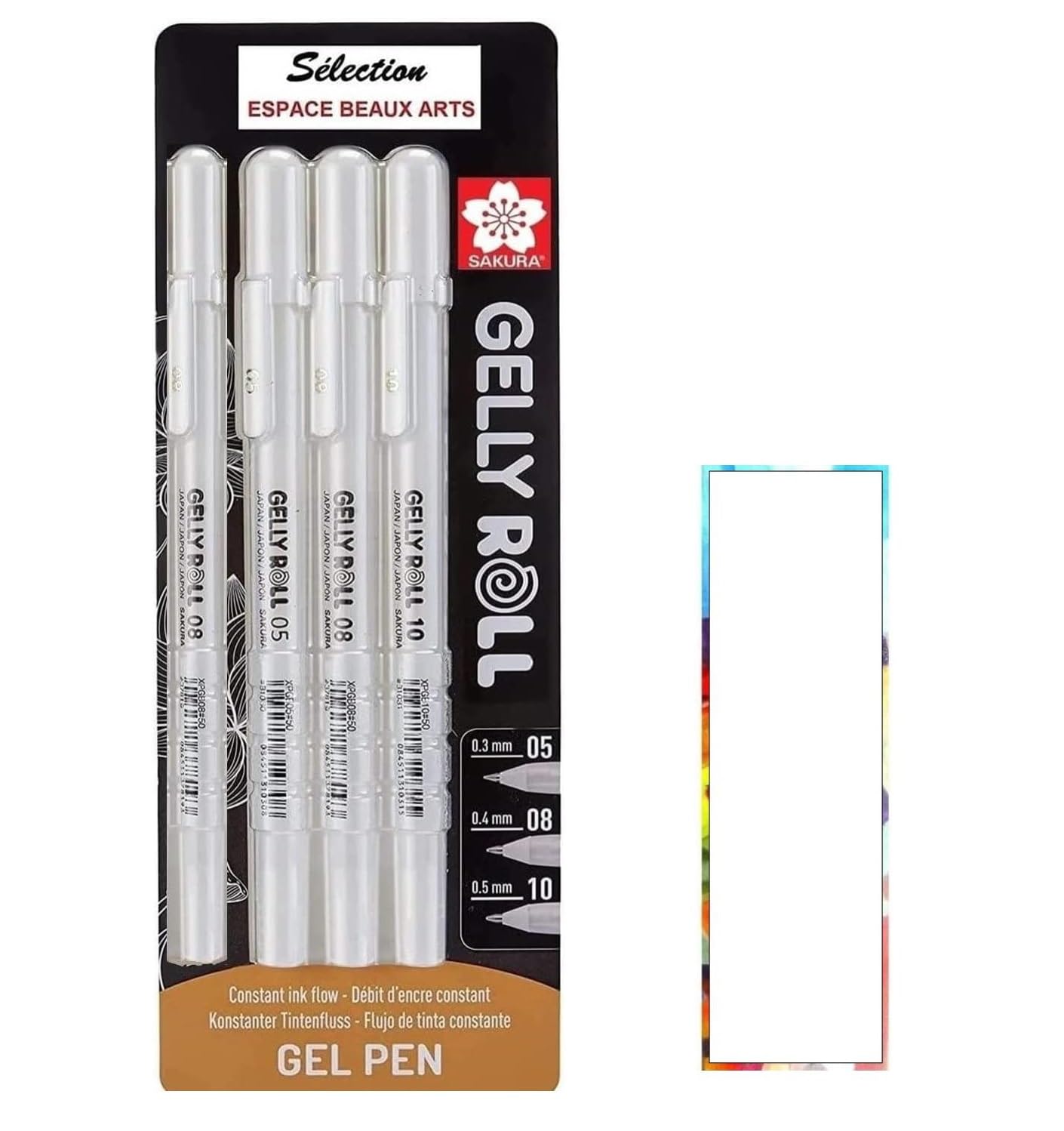 Sakura Gelly Roll White, Sakura Gelly Roll Gel Pen 4 Light White Gel Pens Size 05/08/08/10