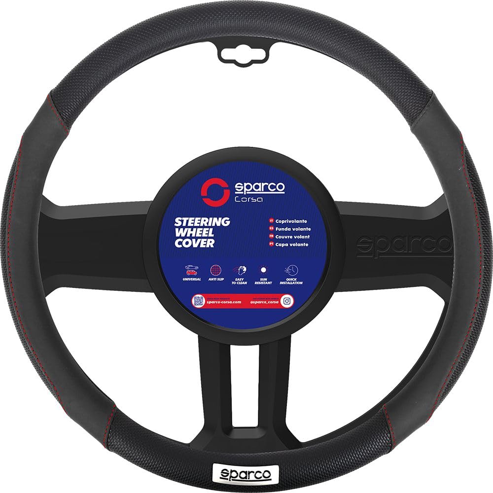 SPARCO SPC1113BK Steering Wheel Cover C1113 Black Universal CAR
