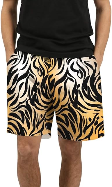 tiger print swim trunks