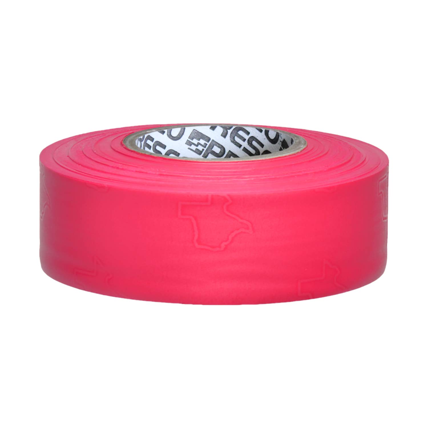 [NO Adhesive] Presco PresGlo Texas Roll Flagging Tape [3 mils Thick]: 1-3/16 in. x 50 yds. (Neon Pink)