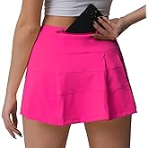 Husnainna High Waisted Pleated Tennis Skirt with Pockets Athletic Golf Skorts for Women Casual Workout Built-in Shorts