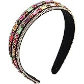 Florate Crystal Headband Fashion Luxury Colorful Women Handmade Rhinestone Hairbands Hoop Jewelry Accessories
