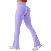 YEOREO Women's Mini Flare Workout Butt Lifting Hidden Scrunch Seamless Yoga Legging Pants