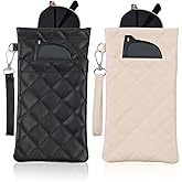 FlyingMage Double Eyeglass Case Soft Dual Glasses Case for Women Men Travel Squeeze Top Sunglasses Cases Eyeglasses Pouch