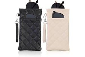 FlyingMage Double Eyeglass Case Soft Dual Glasses Case for Women Men Travel Squeeze Top Sunglasses Cases Eyeglasses Pouch