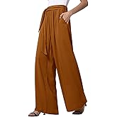 QIANXIZHAN Women's Wide Leg Pants, High Waisted Palazzo Pants Dressy Summer Flowy Casual Lounge Work Dress Pants Trousers WL