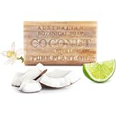 Australian Botanical Soap Coconut Lime Soap Bar, 6.6 oz, Pack of 1 | Made with Organic Shea Butter &amp; Coconut Shell, Triple Milled for Rich Lather and Daily Cleansing with a Bright Tropical Scent