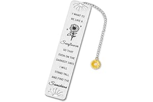 Sunflower Gifts for Women Girls, Kaluofan Inspirational Bookmarks with Sunflower Chain, Book Markers for Reading, Back to School Coming of Age Gifts, Graduation Gifts, Christmas Stocking Stuffers