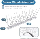 Moyofree Bird Spikes 5M Stainless Steel Pigeon Deterrent 15 Strips view 2