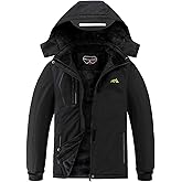 COOKFIP Kid's Ski Jacket Waterproof Boy's and Girl's Warm Fleece Winter Jacket Windproof Hooded Snow Coat