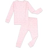 moimoln 6M-8Y Baby & Toddler Girl Floral Pajamas Soft Modal Cotton Breathable Snug-Fit Long Sleeve Sleepwear Set