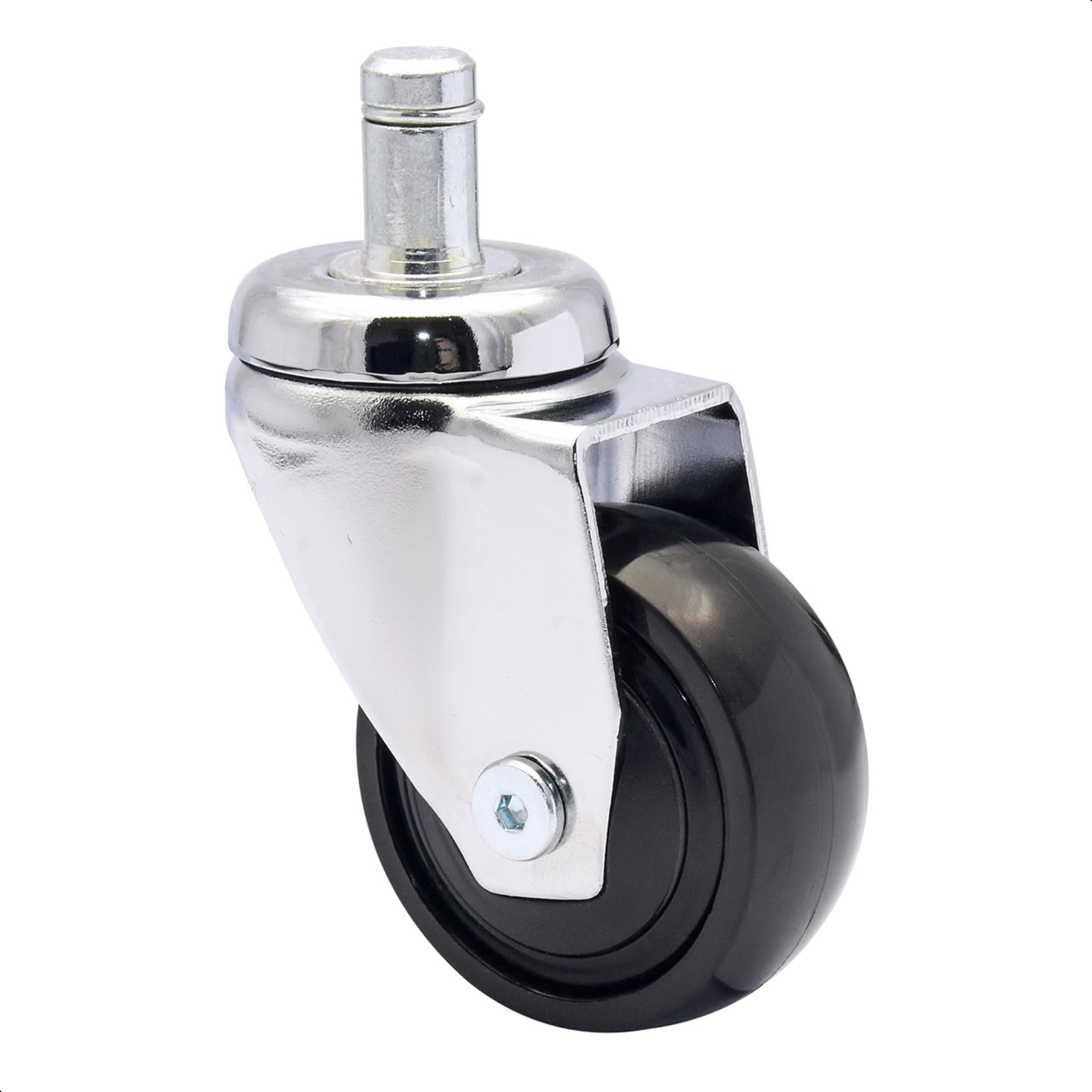 WAGNER ultra-turnable 360° - 3C - design swivel castor/furniture castor - chrome-plated, soft-running surface, with pin 11 x 22 mm, diameter Ø 50 mm, load capacity 50 kg - 01225461