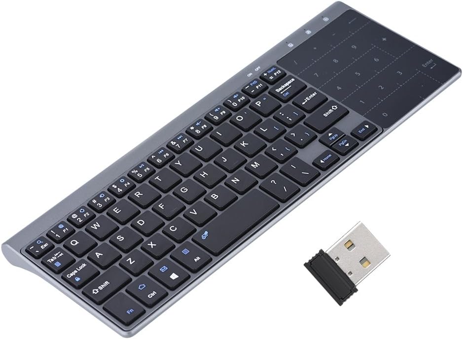 2.4Ghz Mini Wireless Keyboard with Touchpad Numeric Keypad Portable