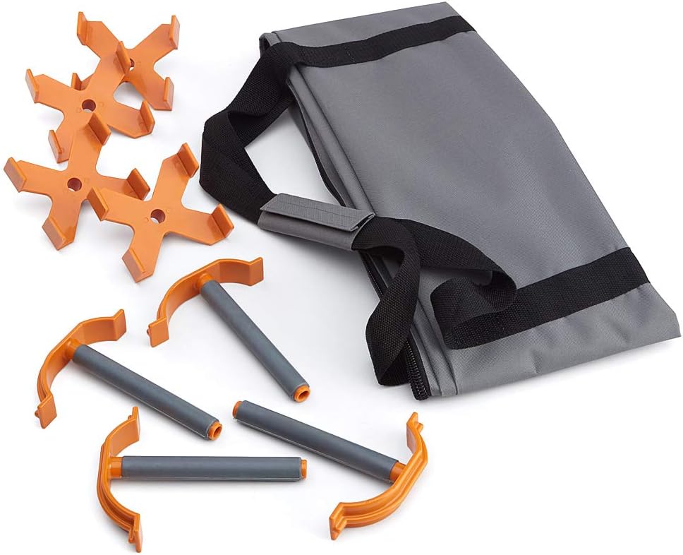Bora Centipede 4ft x 4ft 9-Strut Work Table, Includes 4 X-Cups, 4 Quick Clamps, Carry Bag, Portable Work Support Sawhorse, CK9S, Black/Orange - Table Saw Accessories - 