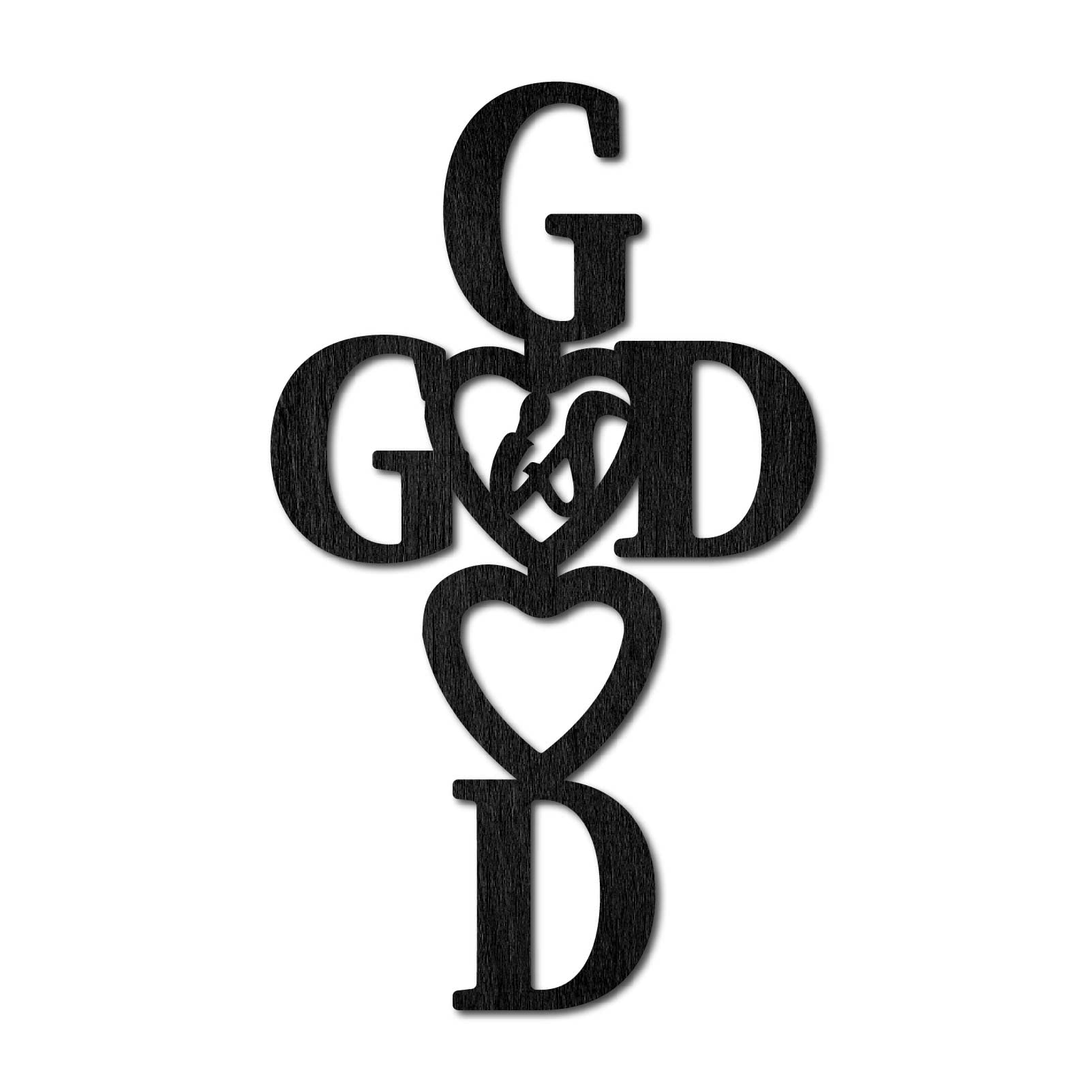 CREATCABIN Wood Cutout God Is Good Sign Laser Cut Wooden Wall Decor Sculpture Hanging Decor Wall Art Decoration for Home Gallery Office Front Porch Door Black 8.6" x 4.7"