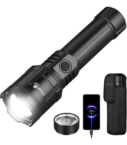 ULTRAFIRE 1800 Lumen Tactical Flashlight With Holster - Rechargeable, IP68 Waterproof, 5 Modes For Police & Security - View #6