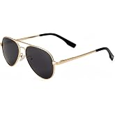 Onrtry Small Polarized Aviator Sunglasses for Boys Girls 52MM | Small Face Adults, Classic Metal Frame, Mirrored Lens, 100% UV400 Protectio