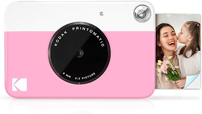 Kodak Printomatic Full Color Instant Print Camera Pink 5MP Zink 2x3 Sticky Paper