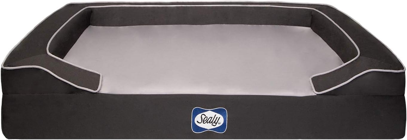 Sealy Dog Bed with Quad Layer Technology, Small, Modern Gray : Pet Beds : Pet Supplies