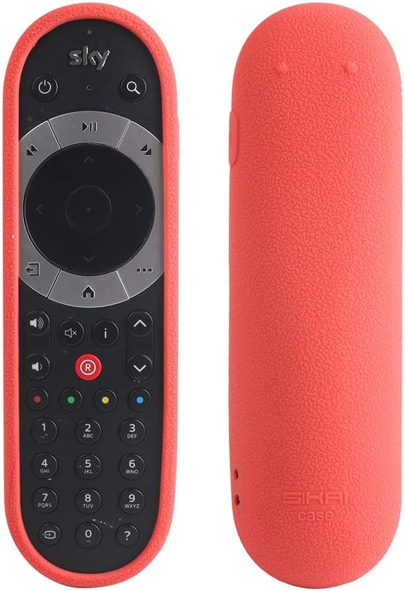 gszfsm001 Remote Control Case TV Controller Silicone Cover Shockproof Protective Washable Skin Compatible for SKY Q Touch Edition (Red)