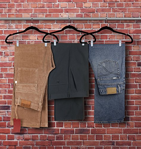 image for ZOYER Velvet Skirt Hangers (20 Pack) with Clips - Velvet Clothes Hange