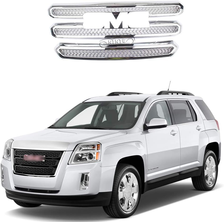 NINTE Front Grill Cover for 2016 2017 GMC Terrain SLE/SLT Chrome