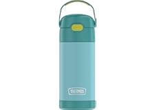 THERMOS FUNTAINER 12 Ounce Stainless Steel Vacuum Insulated Kids Straw Bottle, Blue/Green