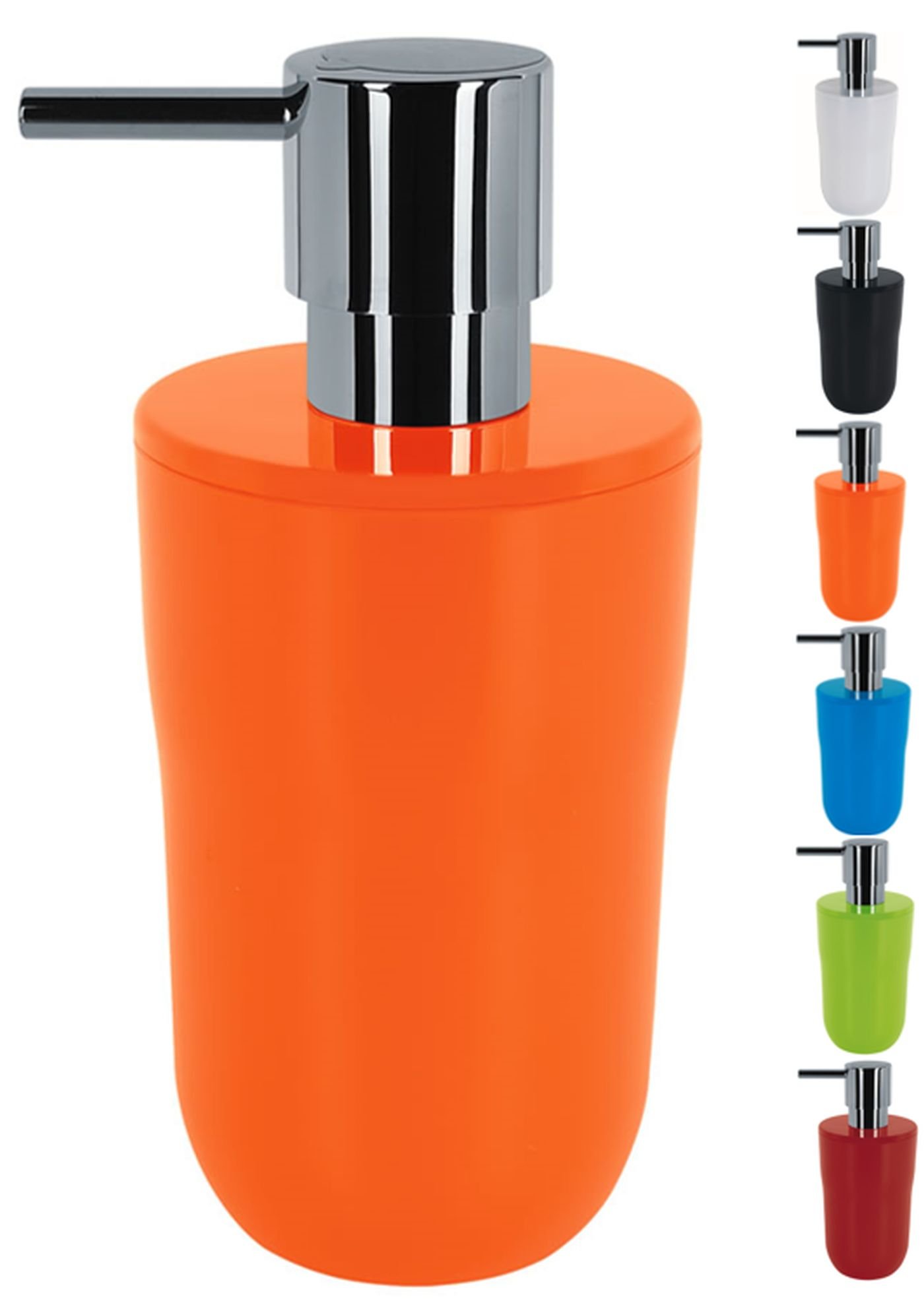Spirella Soap Dispenser Liquid Soap Dispenser Capacity 7.5 x 7.5 x 16.5 cm - 300 ml - Orange