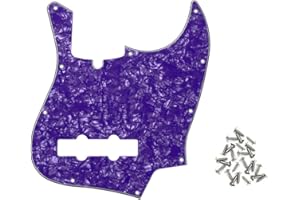 ROZILO Purple Pearl Jazz Bass Pickguard 10 Hole Guitar Pickguard for 4 String Fender Jazz Bass Modern Style
