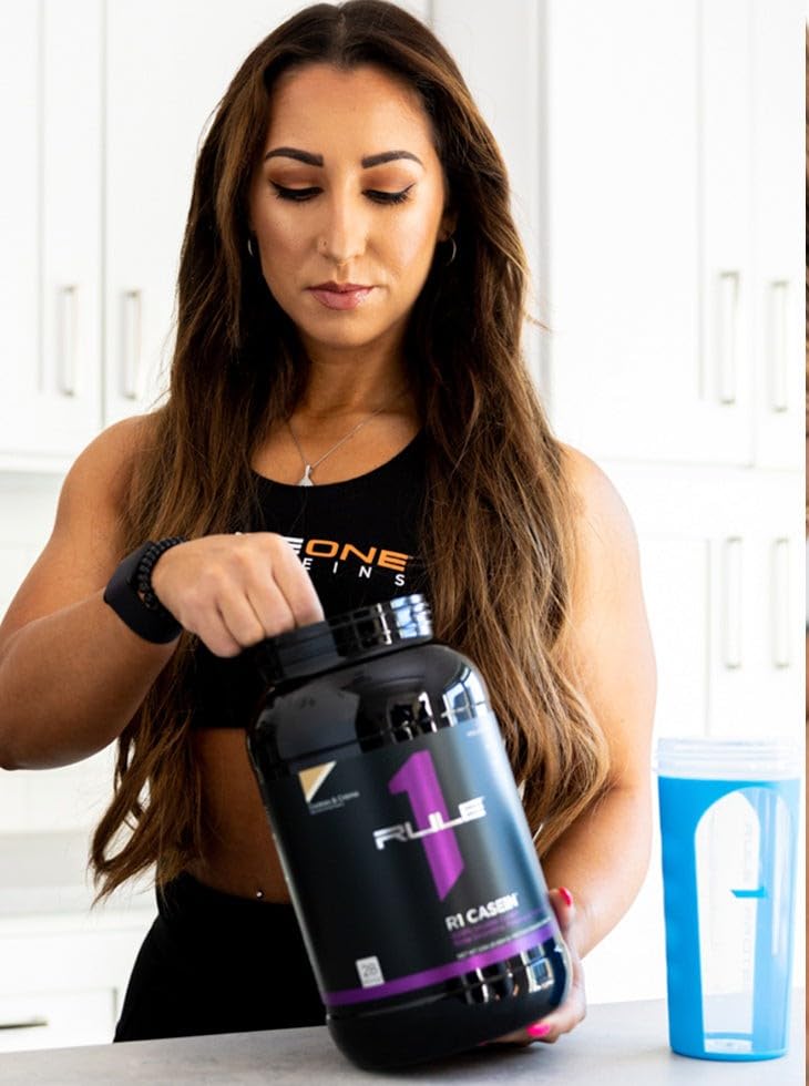 Rule 1 Casein Protein - 25g Protein and 11g EAAs Per Serving from Slow-Release Micellar Casein for Overnight Recovery and Sustained Delivery Between Meals (4 Pounds*, Chocolate Fudge)