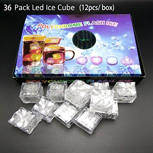 36 PCS IPX7 Waterproof Led Lighting Flashing Multi-Color Liquid Sensor Ice Cube Lights for Bar Club Drinking Party Wine Wedding Decoration
