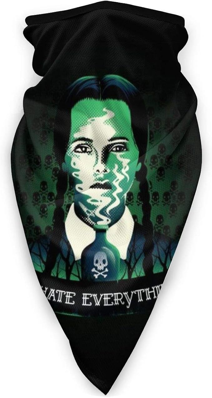 Amazon Com Addams Family Wednesday Addams I Hate Everyone Face Mask Bandanas For Dust Outdoors Festivals Sports Clothing