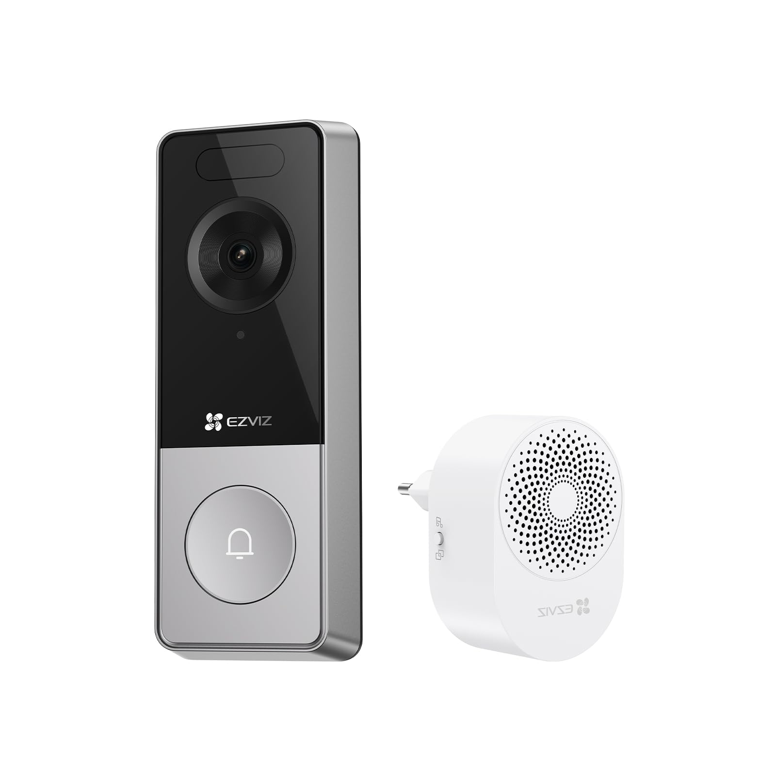 EZVIZ CP8 WLAN Video Türklingel Kabellos mit 3K 5MP Kamera, 9600mAh Herausnehmbarem Akku, Wi-Fi 6, Farbnachtsicht, 162° Weitwinkel, Personenerkennung, Chime, 2-Wege-Audio, Alexa & Google Assistant