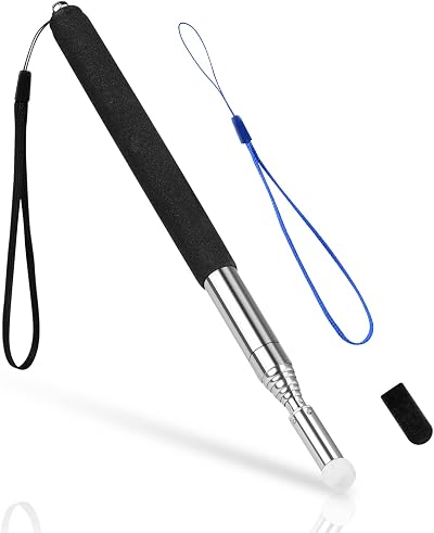Vicloon Telescopic Teaching Pointer 1m 7-Section Stainless Steel Handle Lanyard