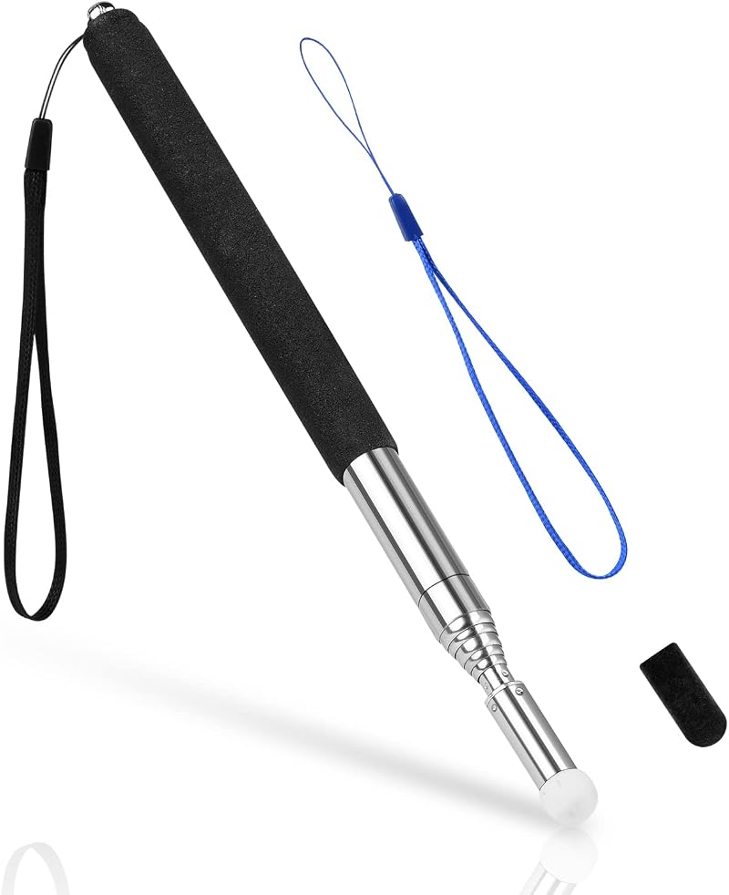 Vicloon Telescopic Teaching Pointer 1m 7-Section Stainless Steel Handle Lanyard
