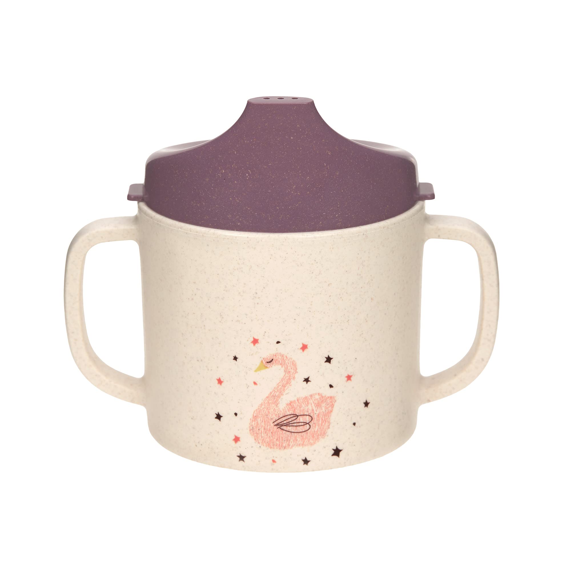 LÄSSIG Children's Training Cup with Handle and Removable Lid 150 ml/Sippy Cup Little Water Swan