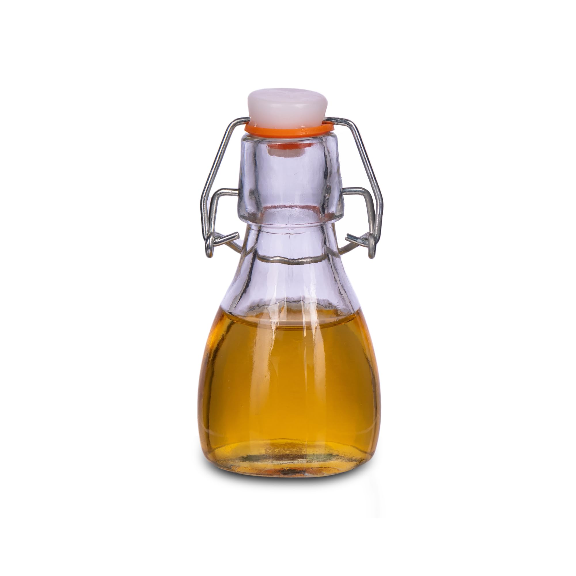 Genware Glass Swing Top Bottle 50ml - Set of 6 - Serving Bottle with Air-Tight Rubber Seal