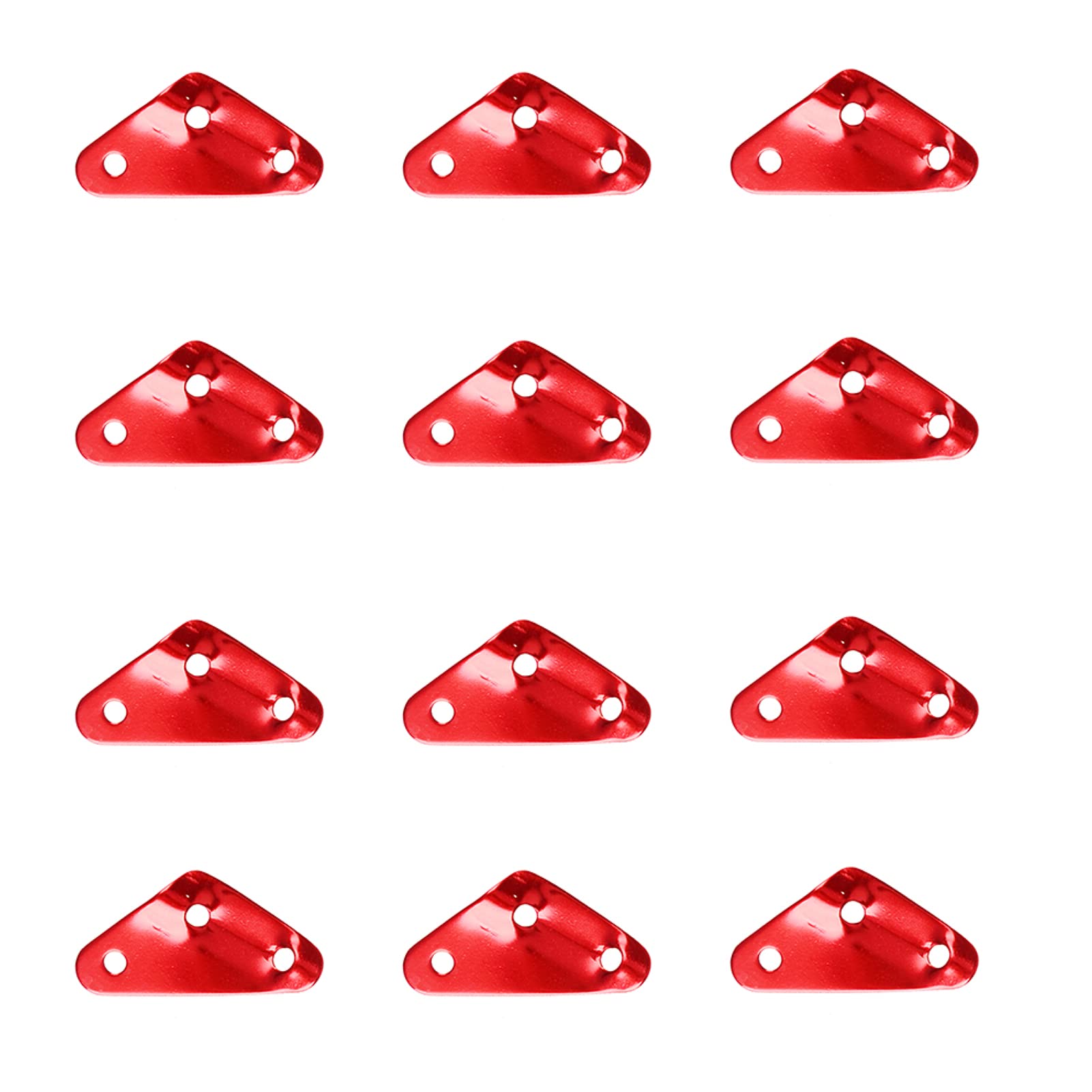 Azarxis Aluminum Guyline Tensioner Guy Rope Adjuster Wind Cord Buckle 12 Pack Lightweight for Camping Hiking Backpacking Picnic Outdoor Tent Accessory (Triangle Shape (Red) - 12 Pack)