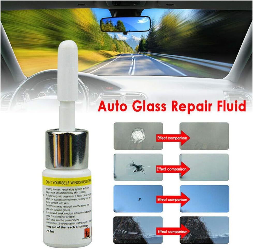 77JOK 2020 New Automotive Glass Nano Repair Fluid - Car Windshield Repair Resin Cracked Glass Repair Kit Car Scratch Remover Glass Corrector Set Crack Repairing for Car Glass Repair Tools
