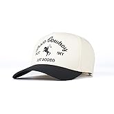 Vintage Trucker Hat for Men & Women - Adjustable Snapback, 100% Cotton, Embroidered Country & Western Styles