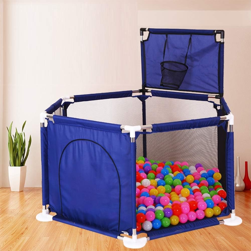 Foldable Baby Playpen, Portable Playpen for Babies, Hexagonal Folding Playpen with Breathable Mesh,Indoor and Outdoor Play for 0-4 Ages