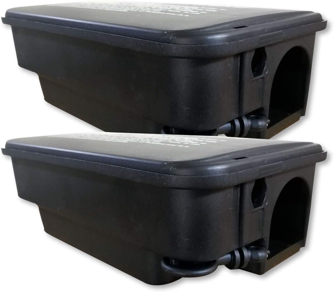 NUISIPRO 2 Tamper Proof Rat Poison Box - Safety Control To Keep Pets And Children Away