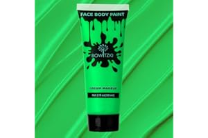 Bowitzki Face and Body Paint 2oz Cream Makeup 60ml Water Based Face Painting Special Effects For Adults Children Kids Halloween Christmas Party Stage Cosplay (Green)