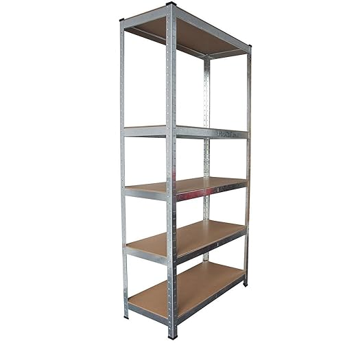 Panana 1.5m Warehouse 5 Tier Racking Shelf Heavy Duty Steel Garage Shelving Unit 180kgs Per Bay
