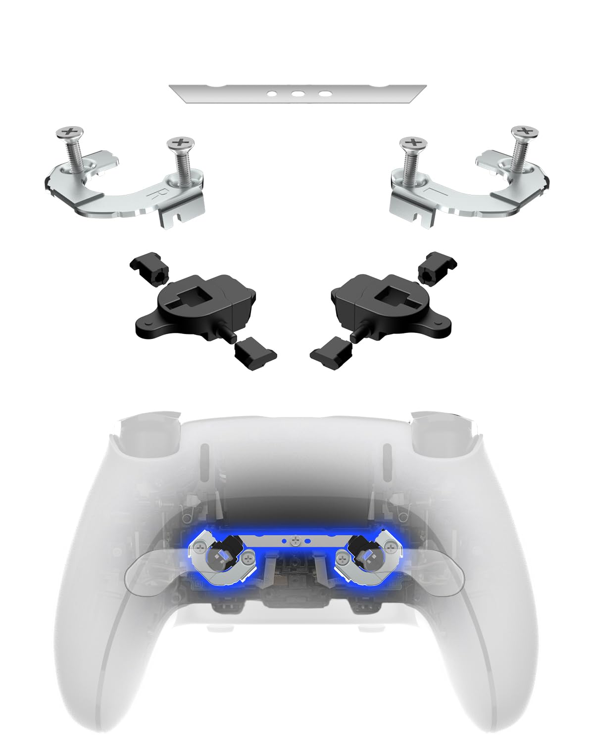 KD.FLY Magnetic Module Repair Kit for PS5 DualSense Edge – Controller Mod Tools for Fixing Loose or Sticky Back Buttons, Replacement Parts (Back Paddles Not Included)
