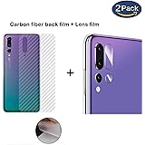 Superior ZRL® 2.5 d [2Pcs hinten gehärtetes Glas Kameraobjektiv Protector Film + 2pcs Carbon Back Film] für Huawei P20/P20 pro/P20 Lite/Mate10 Lite/Mate 20 Lite/Mate 20/Mate 20 Pro/Mate 20 X