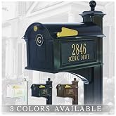 Whitehall&trade; Personalized Whitehall Balmoral Mailbox with Side Address Plaques, Monogram &amp; Post Package (3 Colors Available)