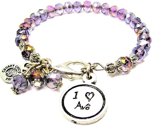 Chubbychicocharms I Love Avo Grand Pere En Portugais Enfant Bracelet Cristal Violet Lavande De L Ecriture Manuscrite Amazon Fr Bijoux