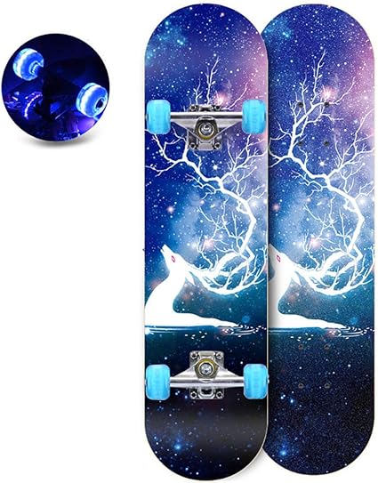 Hdfj12142 28 X 8 Skateboards Fur Teenager Led Light Up Wheels Longboard Skateboard Mit All In One Skate T Tool Fur Erwachsene Anfanger Madchen Jungen Kinder Ab 12 Jahren G Amazon De Sport Freizeit