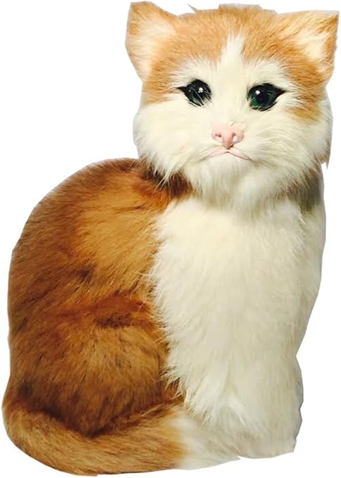 Amazon.com: Realistic Fur Cat Figurine 